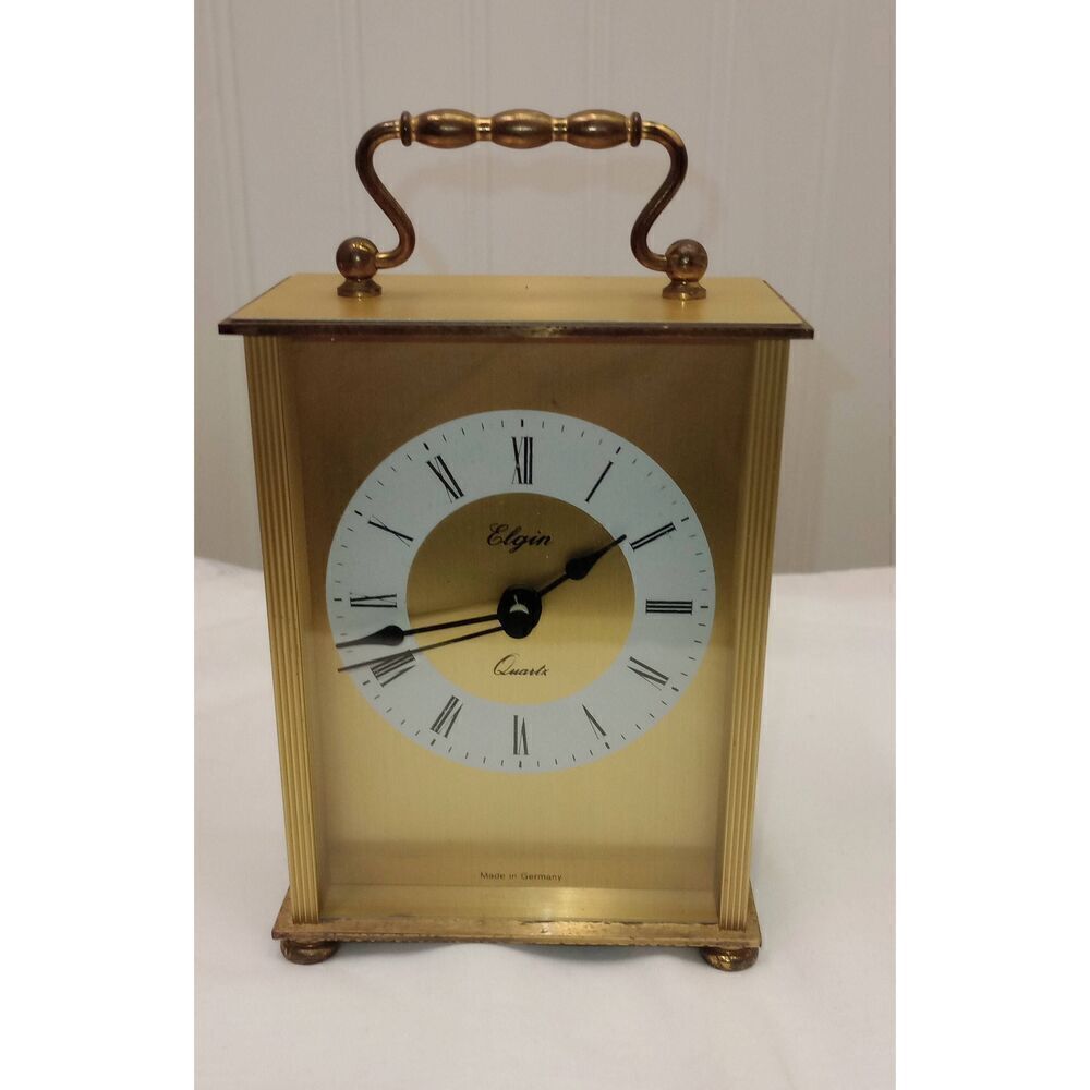 Elgin brass mantle quartz clock not working for parts only